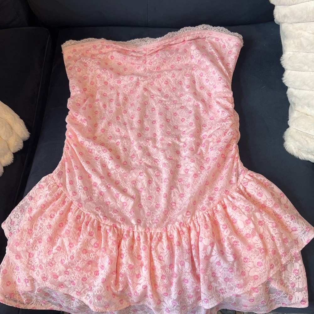 LoveShackFancy Pink Floral Casual Dress
